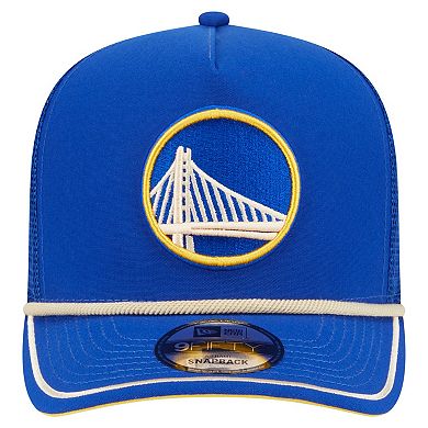 Men's New Era Royal Golden State Warriors Vintage Team Rope A-Frame 9FIFTY Snapback Hat