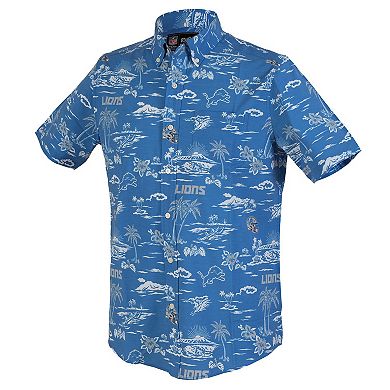 Men's Reyn Spooner Blue Detroit Lions Kekai Performance Button-Down Shirt