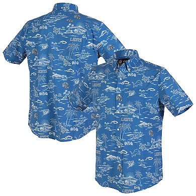 Men's Reyn Spooner Blue Detroit Lions Kekai Performance Button-Down Shirt