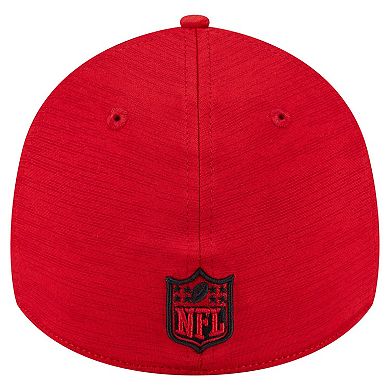 Men's New Era Scarlet San Francisco 49ers Stripes 39THIRTY Flex Hat