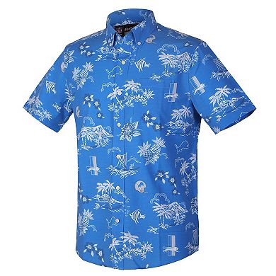 Men's Reyn Spooner Blue Detroit Lions Throwback Kekai Performance Button-Down Shirt