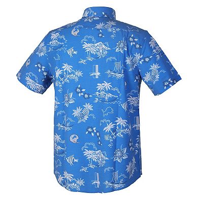 Men's Reyn Spooner Blue Detroit Lions Throwback Kekai Performance Button-Down Shirt