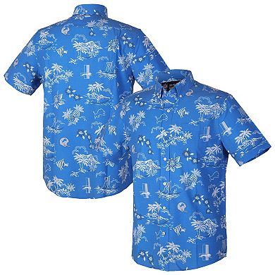 Men's Reyn Spooner Blue Detroit Lions Throwback Kekai Performance Button-Down Shirt