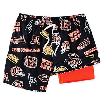 Men's Chubbies Black Cincinnati Bengals The Neon 5.5" Classic Lined Swim Trunks