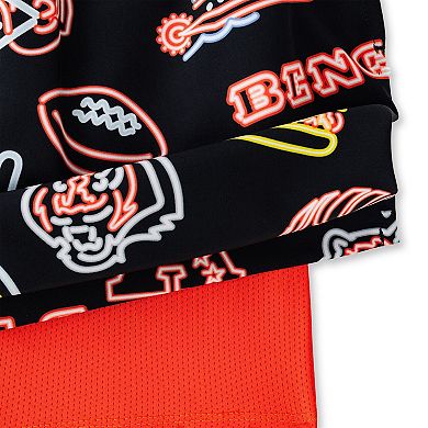 "Men's Chubbies Black Cincinnati Bengals The Neon 5.5"" Classic Lined Swim Trunks"