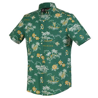 Men's Reyn Spooner Green Green Bay Packers Throwback Kekai Performance Button-Down Shirt