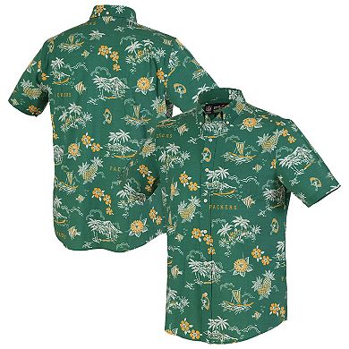 Men's Reyn Spooner Green Green Bay Packers Throwback Kekai Performance Button-Down Shirt