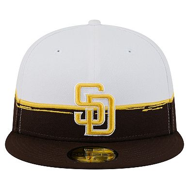 Men's New Era Brown/White San Diego Padres Paint Stroke 59FIFTY Fitted Hat