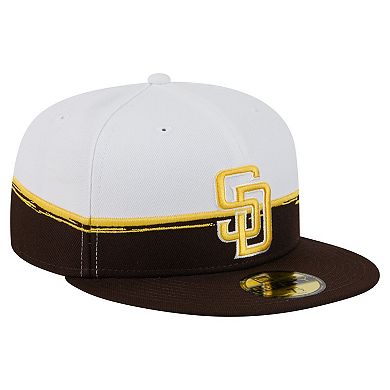 Men's New Era Brown/White San Diego Padres Paint Stroke 59FIFTY Fitted Hat