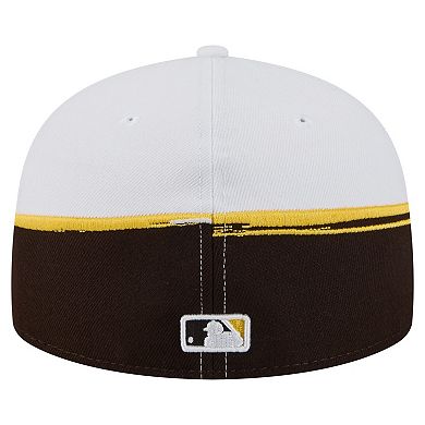 Men's New Era Brown/White San Diego Padres Paint Stroke 59FIFTY Fitted Hat