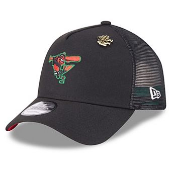Men's New Era Black Baltimore Orioles 2025 Big League Chew A-Frame 9FORTY Adjustable Trucker Hat