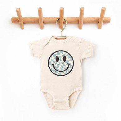 Checker Board Smiley Face Baby Bodysuit