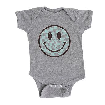 Checker Board Smiley Face Baby Bodysuit