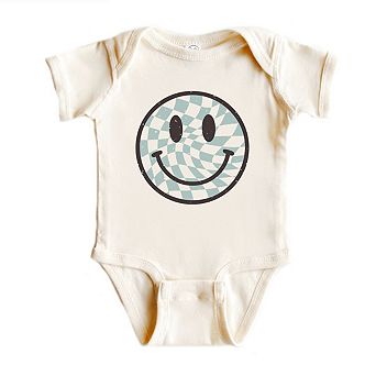 Checker Board Smiley Face Baby Bodysuit