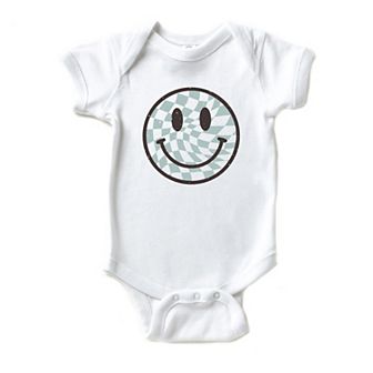 Checker Board Smiley Face Baby Bodysuit
