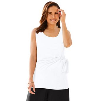 Woman Within Plus Size Sleeveless Side Tie Tank