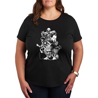 Plus Size Women's Universal Monsters Group Graphic Tee