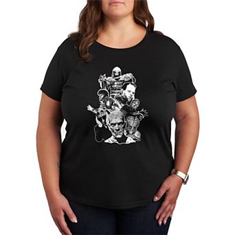 Plus Size Women's Universal Monsters Group Graphic Tee