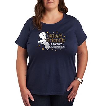 Plus Size Casper The Friendly Ghost Cute & Friendly Graphic Tee