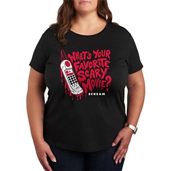 Plus Size Scream What's Your Favorite Scary Movie Graphic Tee