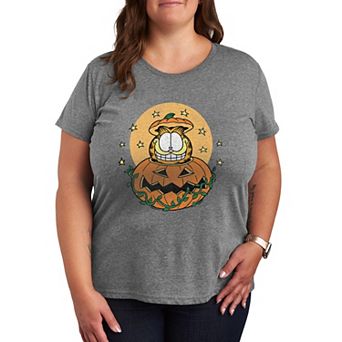 Plus Size Garfield Inside Of A Pumpkin Graphic Tee
