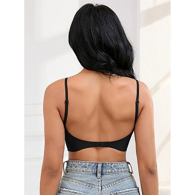 2 Packs Women's Push Up U Back Adjustable Straps Underwear Full Cup Wirefree Tube Bras