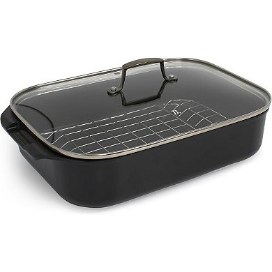 Blu. Cookware Roasting Pan with Lid and Roasting Rack, Non-Toxic, Non-Stick Ceramic