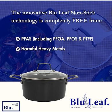 Blu. Cookware 4.5QT Casserole Pot with Lid, Non-Toxic, Non-Stick Ceramic