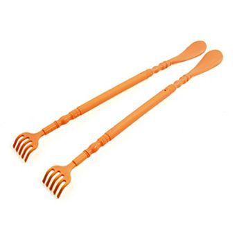 2 pc Plastic Body Massage Back Scratcher & Shoe Horn 2 in 1 Tool Shoe Wearing Combo