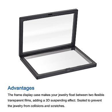 Floating Thin Film Display Box with Base 14cm x 14cm x 2cm Pack of 4