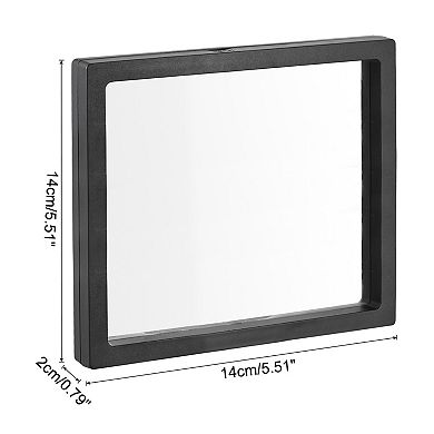 Floating Thin Film Display Box with Base 14cm x 14cm x 2cm Pack of 4