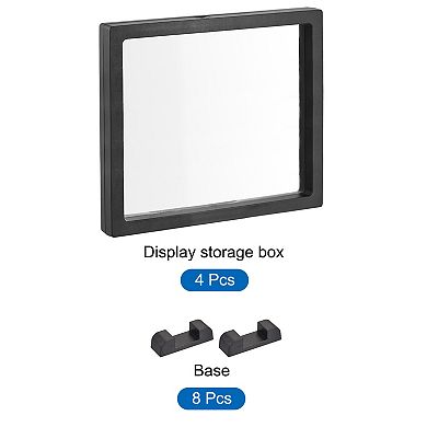 Floating Thin Film Display Box with Base 14cm x 14cm x 2cm Pack of 4