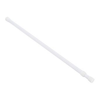 Tension Curtain Rod, Adjustable 39"-75", 0.51" Dia White Spring No Drilling Expandable Tension Rod
