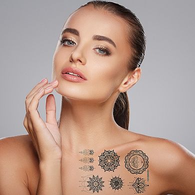 Exquisite Fake Tattoos Butterfly Pattern Temporary Tattoo for Adult Black 3 Pcs