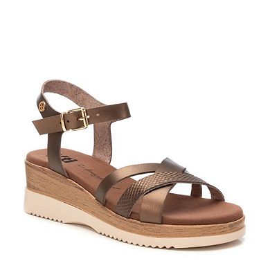 Women's Criss Cross Straps Low Wedge Sandals By XTI 144098