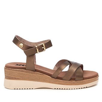 Women's Criss Cross Straps Low Wedge Sandals By XTI 144098