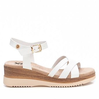 Women's Criss Cross Straps Low Wedge Sandals By XTI 144098