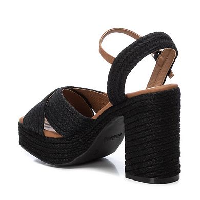 Women's Heeled Jute Platform Sandals By XTI 171544