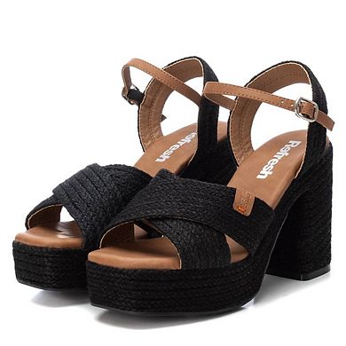Women's Heeled Jute Platform Sandals By XTI 171544