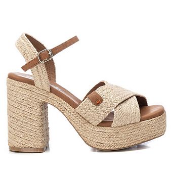 Women's Heeled Jute Platform Sandals By XTI 171544