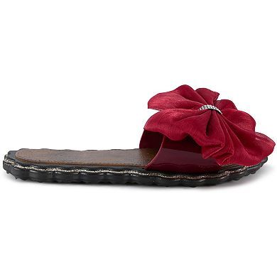 Henry Ferrera By Charming Lady Women's Scallop Floral Slide Sandals