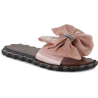 Henry Ferrera By Charming Lady Women's Scallop Floral Slide Sandals