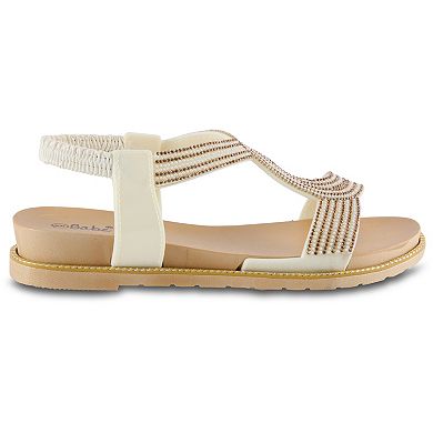 Henry Ferrera By Charming Lady Women's Elastic Backstrap Rhinestone Sandals