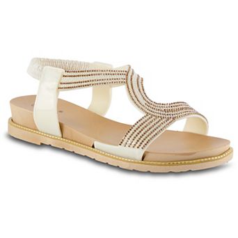 Henry Ferrera By Charming Lady Women's Elastic Backstrap Rhinestone Sandals