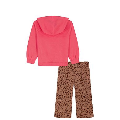 Toddler Girl Kids Headquarters Fleece Hoodie & Printed Wide Leg Pants Set