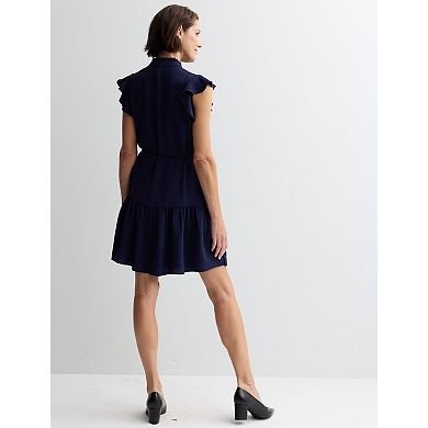 Women's Donna Ricco Flutter Sleeve Pleated Front Dress