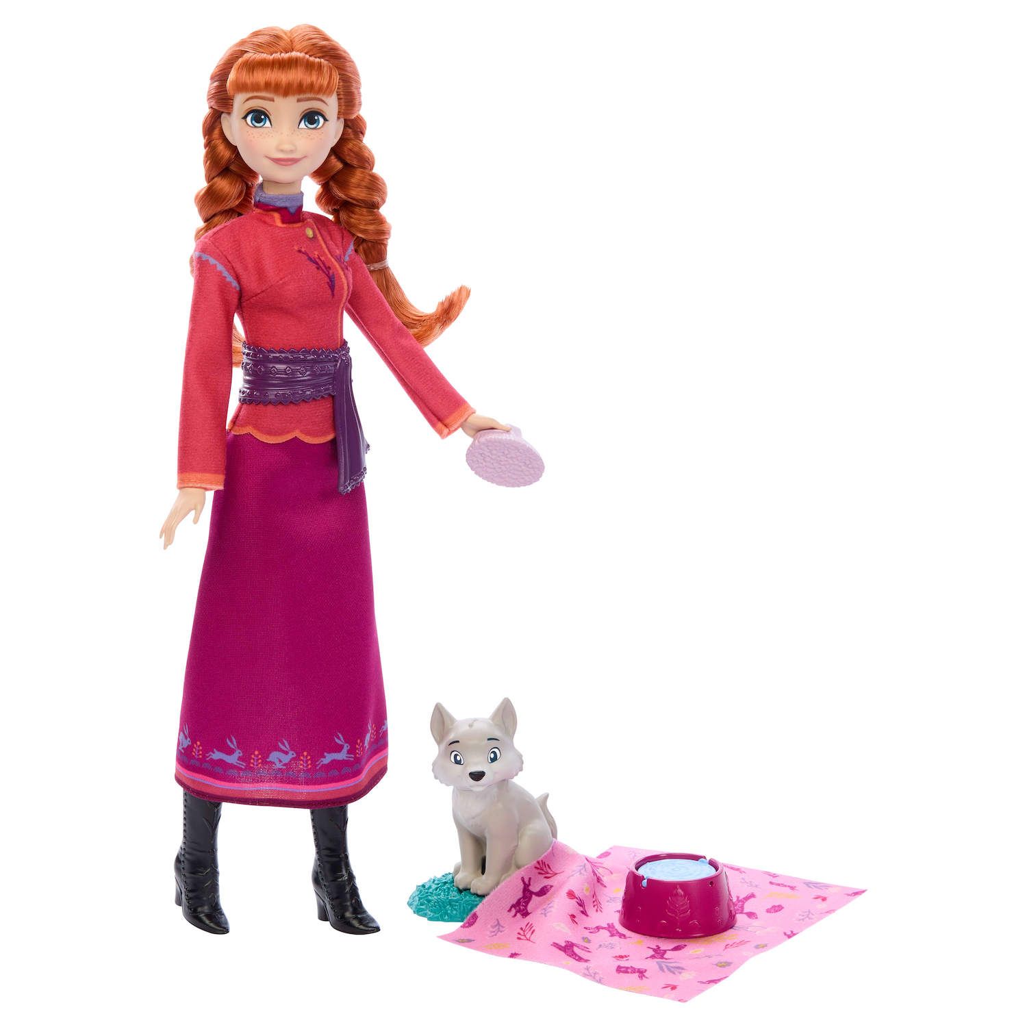 Детская кукла Disney Princess Anna Fashion Doll & Wolf Cub Figure with 4 Accessories — фото 1