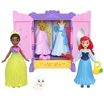 Disney Princess Ariel & Tiana Royal Wardrobe Set with Fashions, Animals & Accessories