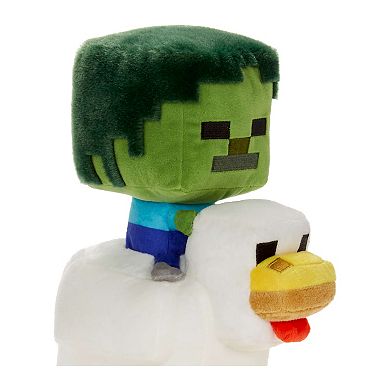 Mattel Minecraft Plush Zombie Chicken Jockey Toy, 8-inch Soft Doll