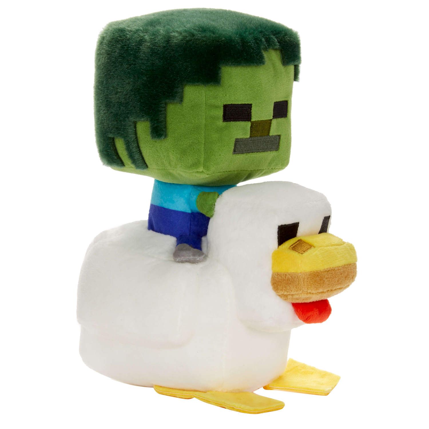 Детские мягкие игрушки Mattel Minecraft Plush Zombie Chicken Jockey Toy, 8-inch Soft Doll — фото 4